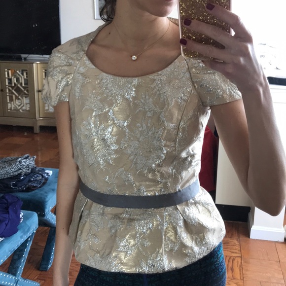 metallic peplum top